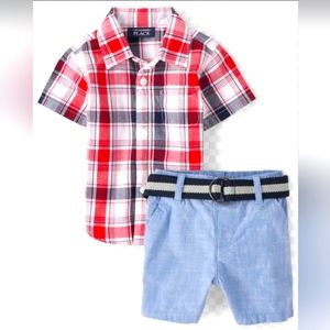 Baby Boys Dad And Me Plaid Poplin Outfit Set
